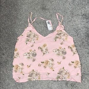 NWT Flowy light pink floral crop top